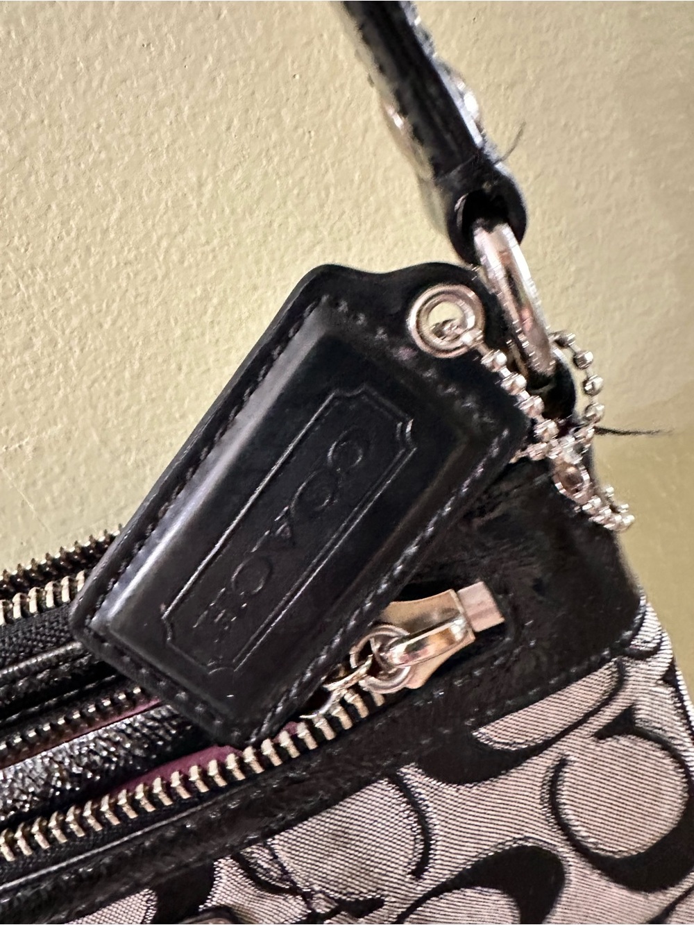 Coach Black and Silver Signature Crossbody Bag - Picture 3 of 14